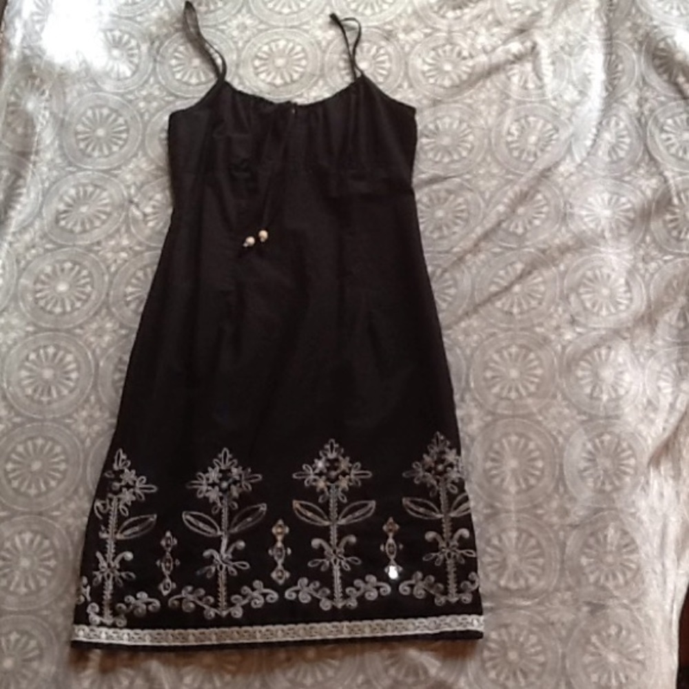 Womens Black Spaghetti Dress